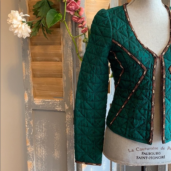 Madison Scotch Dark green snake print crop jacket - Picture 2 of 10